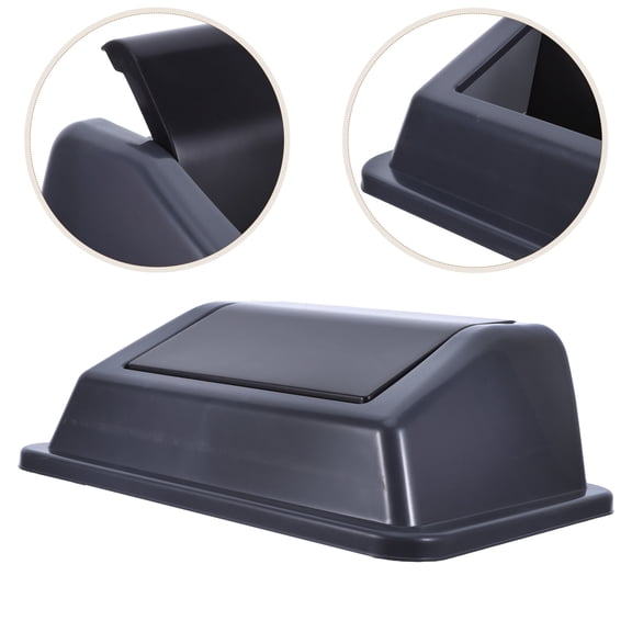 GETAJGHSD Black Plastic Swing Top Trash Can Lid Replacement for 10L Kitchen Garbage Bin
