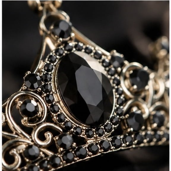 GETAJGHSD Elegant Black Rhinestone Tiaras Bridal Crowns for Wedding and Party