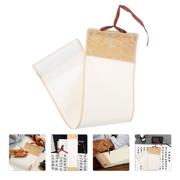 GETAJGHSD Blank Paper Scroll Vintage Taste Multi Fabric 1Pcs Hanging Scroll for Chinese Wall Decor