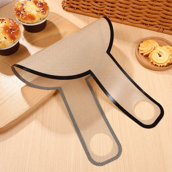 GETAJGHSD Brown Non Stick Glass Fiber Baking Mat with Handles Reusable Bread Transfer Mat for Kitchen