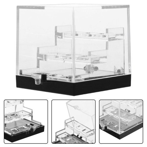 GETAJGHSD Clear Acrylic Rock Collection Display Box with Easy Access Layered Design