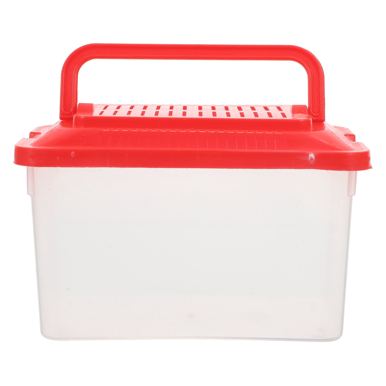 GETAJGHSD Clear Portable Plastic Fish Bowl with Lid Red for Turtle and ...