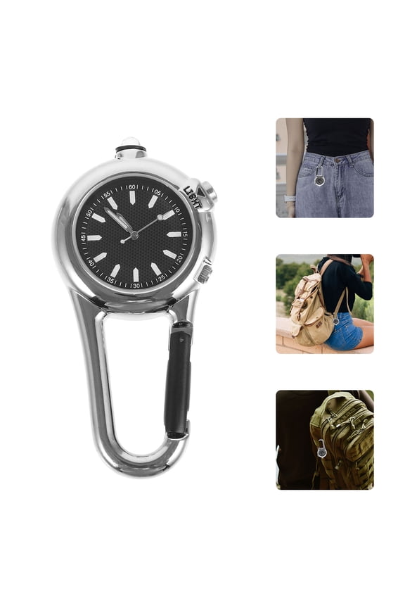 Stainless Steel Carabiner Watch for Camping Hiking and Outdoor Activities