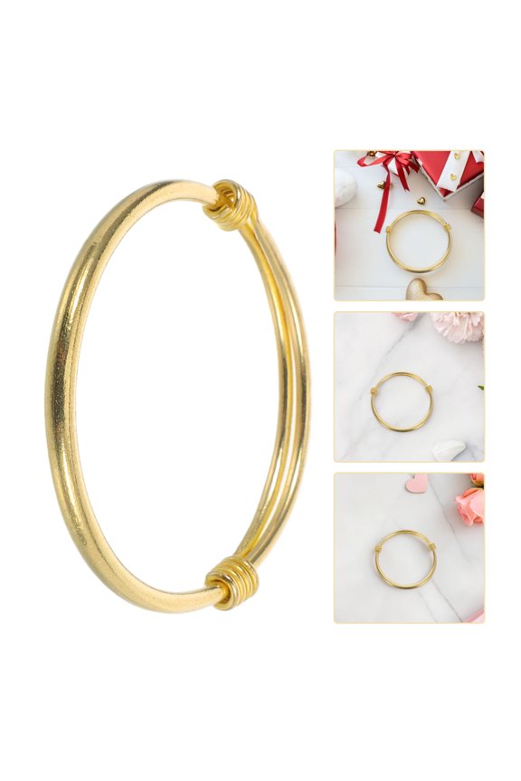 Adjustable Golden Copper Push Pull Bracelet Chic Bangle for Daily Wear