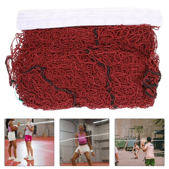 GETAJGHSD Dark Red Mesh Badminton Net for Outdoor Use with Firm Fixing Corners and High Visibility