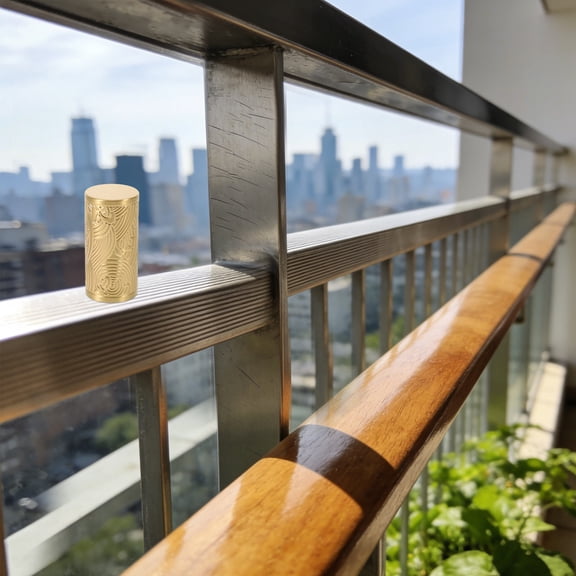 GETAJGHSD Golden Brass Handrail End Caps Decorative Round Tube Plugs for Staircase and Garden Railings