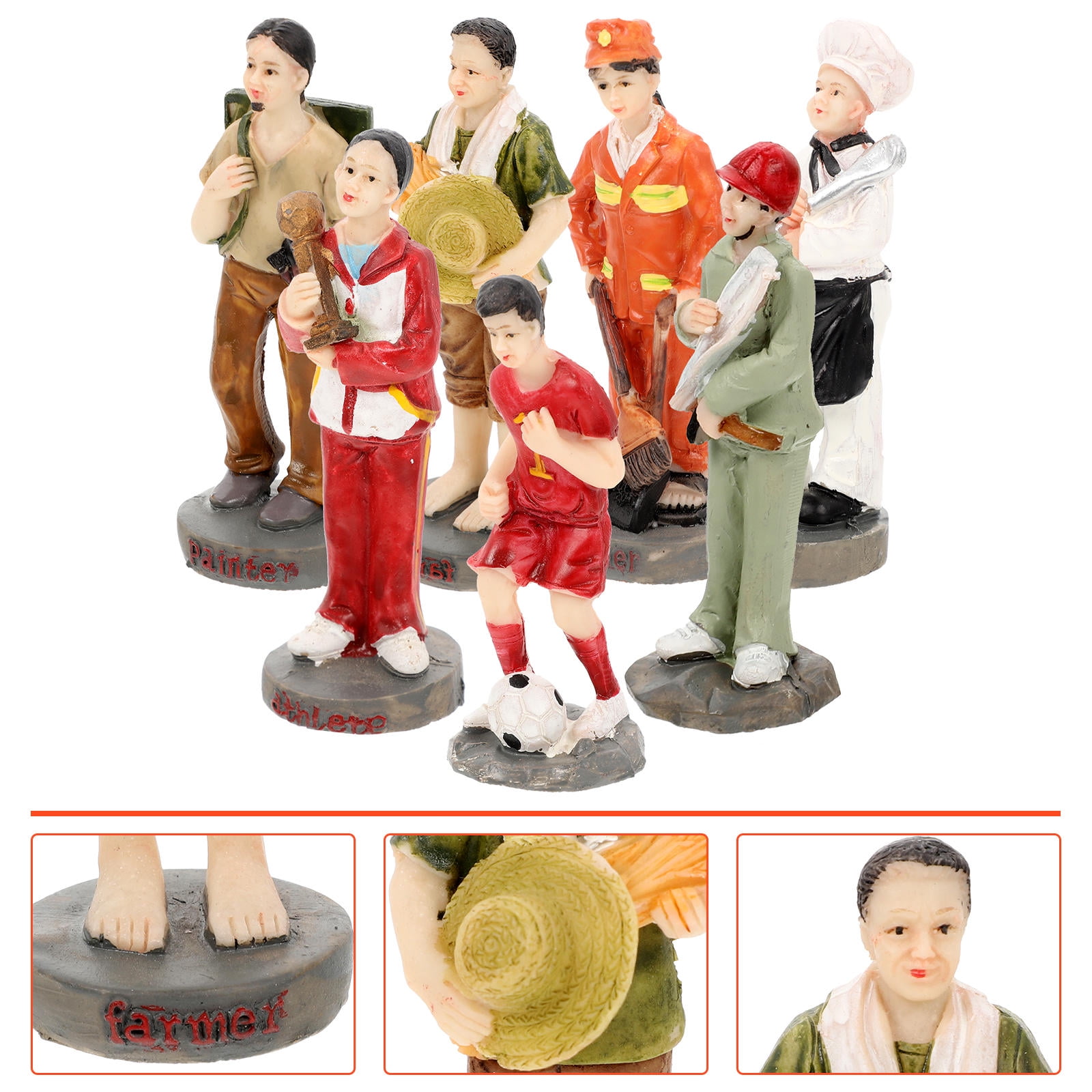 GETAJGHSD Decorative Miniature People Sand Table People Model Assorted Color Resin 7Pcs