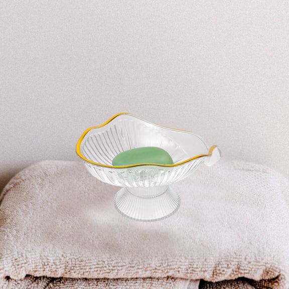 GETAJGHSD Clear Soap Dish with Draining Design for Shower Bathroom and Kitchen Vanity