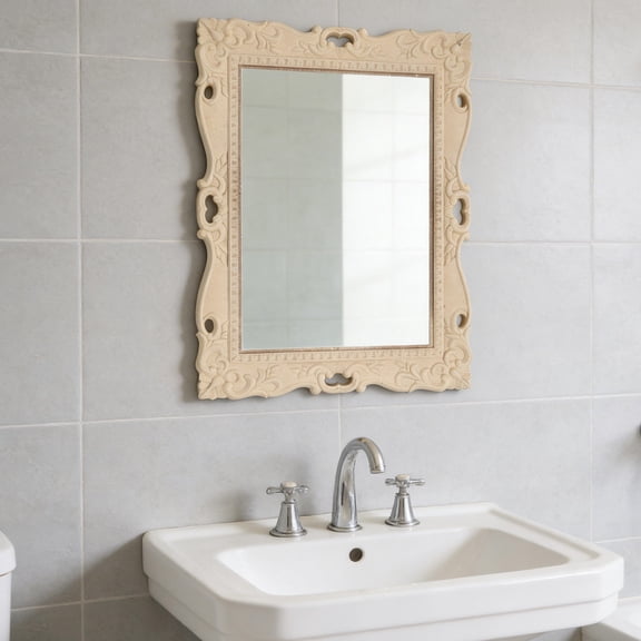GETAJGHSD Decorative Wood Trim Mirror Frame with Smooth Edges and Timeless European Aesthetic