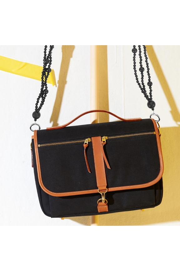 Detachable Black Chain Strap for Bag Replacement with Stylish Beaded Design and Easy-to-Use Connection Accessory