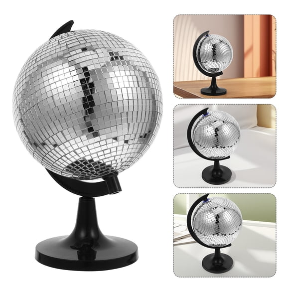 GETAJGHSD Compact Spinning Disco Globe Mirror Ball Decorative Accent for Home and Office