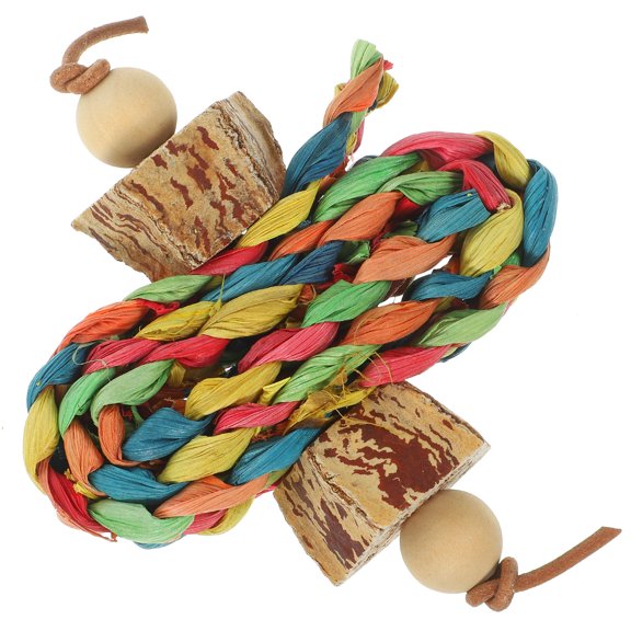 GETAJGHSD Bird Enrichment Toys Hanging Bird Toy Multi-colored Wood 1 Set
