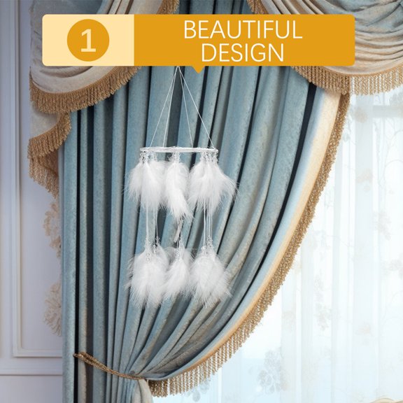 GETAJGHSD White Wind Chime Pendant Dream Catcher Lantern for Living Room Decoration