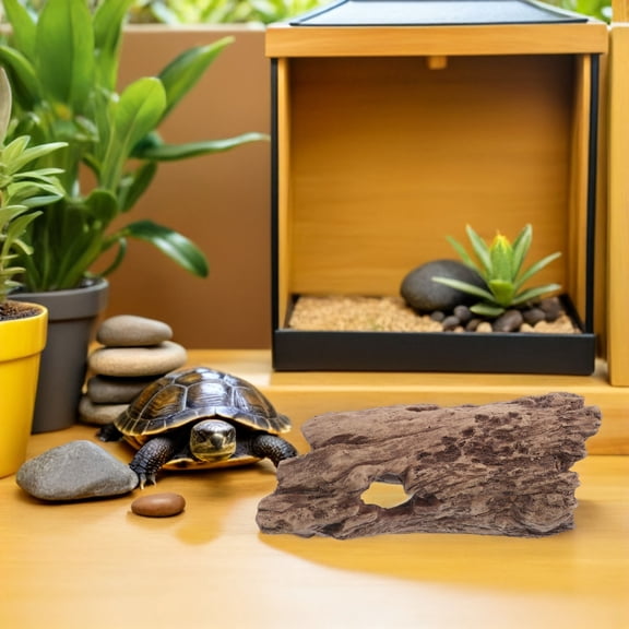 GETAJGHSD Reptile Hiding Cave Durable Resin Hollow Tree Trunk for Lizards and Tortoises