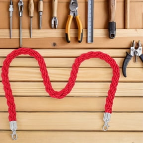 GETAJGHSD Durable Red Twisted Rope Barrier with Hooks for Outdoor Crowd Control and Queue Line
