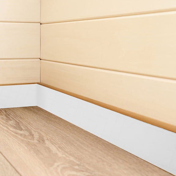 GETAJGHSD Durable White PVC Skirting Board Trim Flexible Self Adhesive Wall Base Molding for Decor
