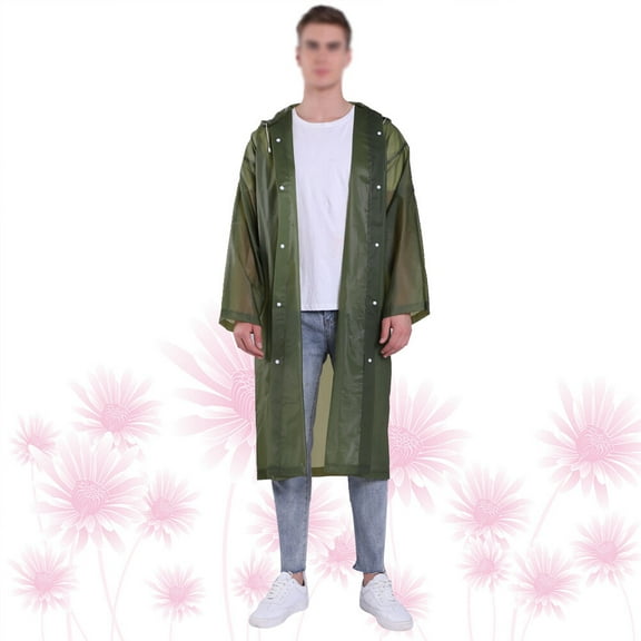 GETAJGHSD EVA Adult Raincoat with Hood 1Pack Waterproof Reusable Rain Poncho for Women Men