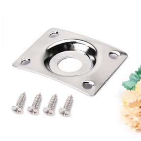 GETAJGHSD Electric Guitar Jack Plate Plated Silver Nickel Plated Metal with Mounting Screws Included