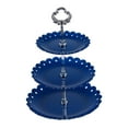 thumbnail image 1 of GETAJGHSD Party Cake Stand Blue PP Plastic 1 Set Round For Baptism And Bridal Shower, 1 of 8