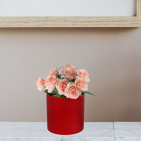 GETAJGHSD Round Red Floral Box for Home Office and Outdoor Flower Display