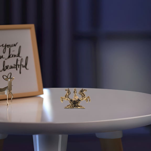 GETAJGHSD Elegant Resin Crystal Globe Display Stand with Horse Pedestal Base for Home and Office