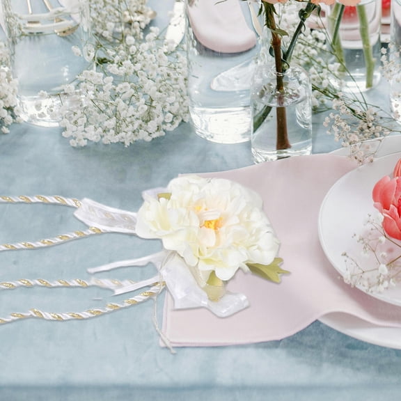 GETAJGHSD Reusable White Wedding Rope with Rose Handfasting Cord for Cultural Ceremony