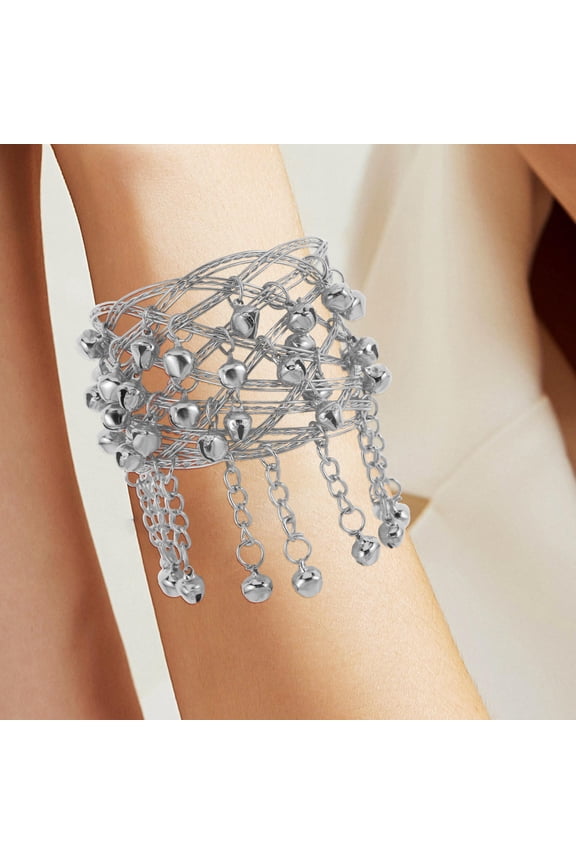 Upper Arm Bangle Metal Bracelet 1Set Bell Sound for Performance