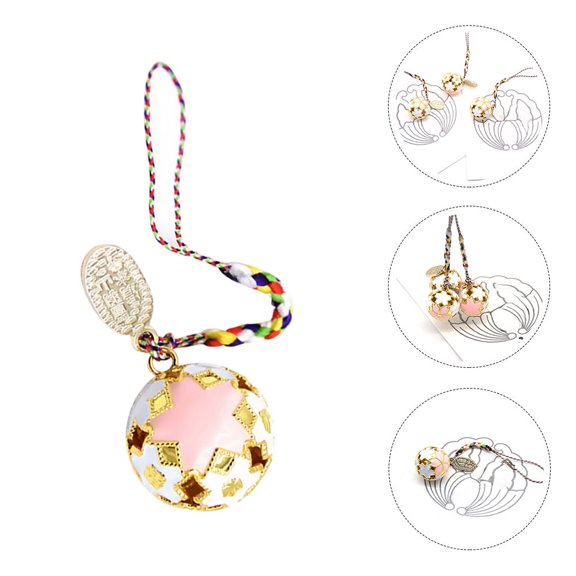 GETAJGHSD Fashion Phone Strap with White Copper Bell Lightweight Phone Hanging Ornament