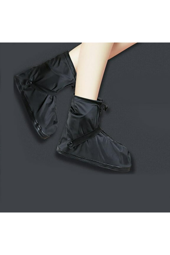 Boot Covers Women Waterproof Non Slip Black 1 Pair