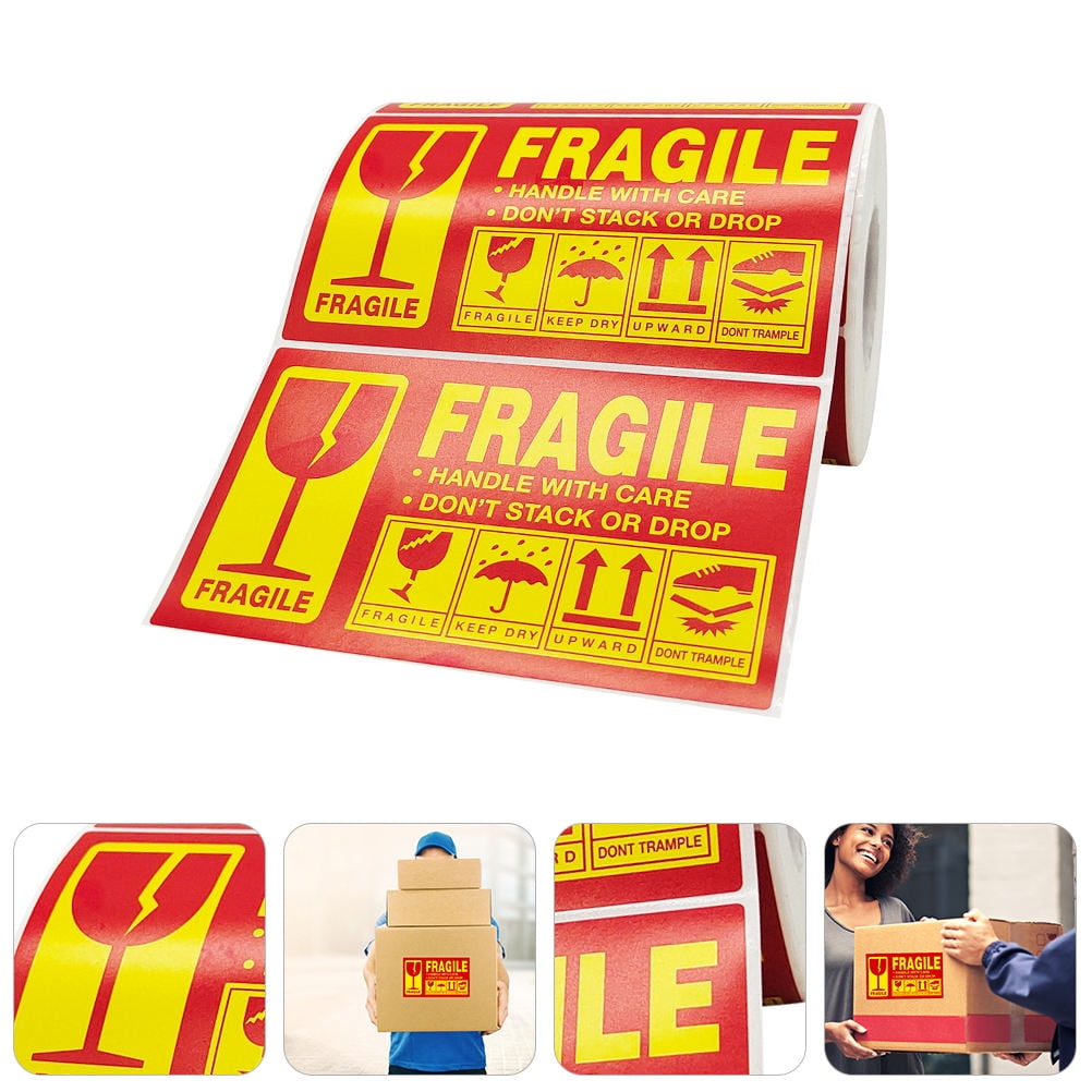GETAJGHSD Fragile Warning Sticker 300Pcs Red Self-Adhesive Design for ...