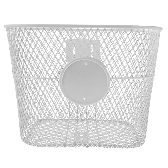 GETAJGHSD Front Mounted White Metal Bike Basket with Retro Style and Easy Removal for Everyday Riding