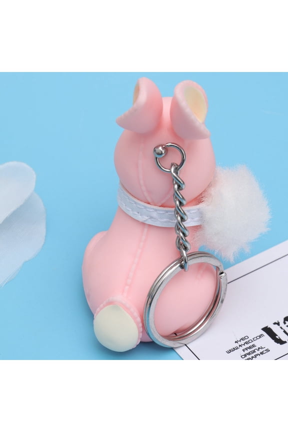 Funny Rabbit Keyring Metal Key Chain Random Color For Car Trinket And Workplace
