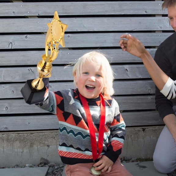 GETAJGHSD 1Pc Smooth Finish Golden Trophy for Achievement Awards and Party Ceremony Prizes