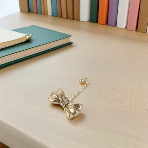 GETAJGHSD Golden Bow Wall Hook Elegant French Design Metal Decorative Hanger for Home