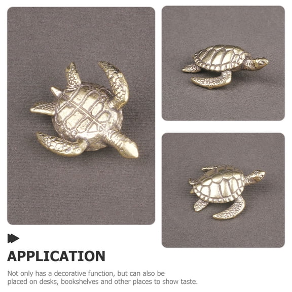 GETAJGHSD Vintage Style Brass Turtle Decoration Symbolizing Longevity and Good Luck for Tabletop Display