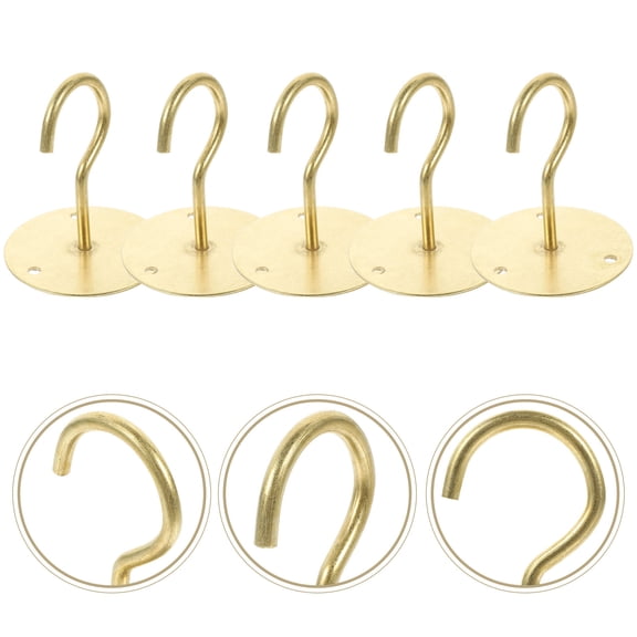 GETAJGHSD Heavy Duty Golden Iron Hooks for Hanging - 5 Pieces Set, Garden and Indoor Utility Hardware