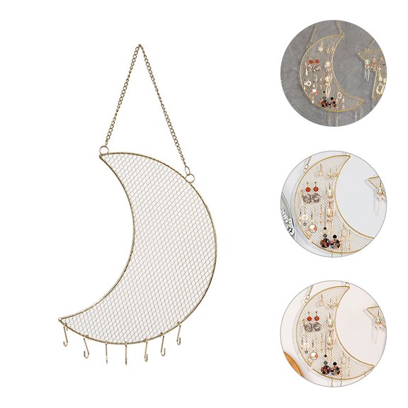 GETAJGHSD Golden Jewelry Organizer Hanging Holder for Quick Access to Earrings and Necklaces