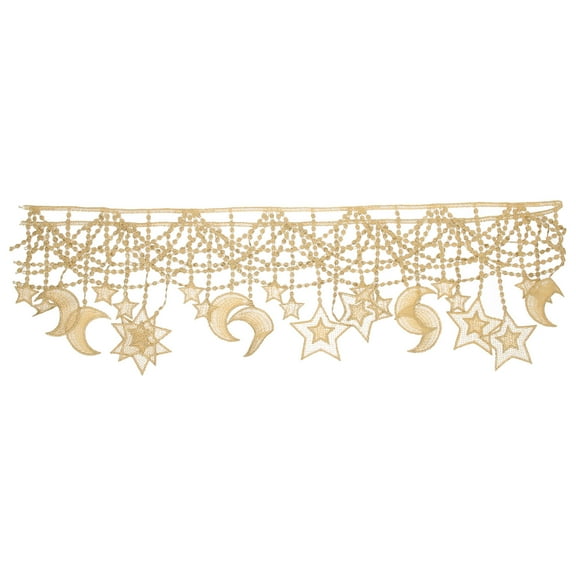 GETAJGHSD Golden Polyester Lace Trim Star Moon Embroidery For Diy Projects 1 Piece