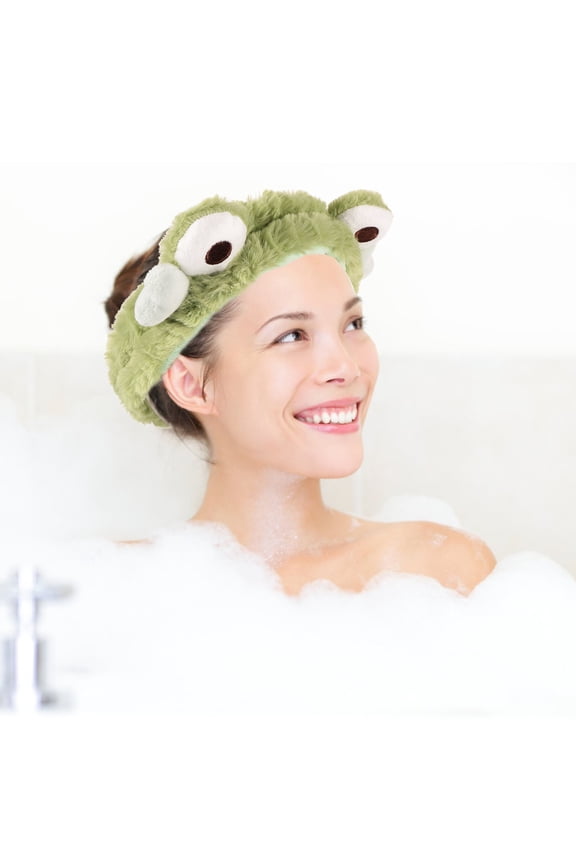 Green Frog Headband for Washing Face Soft Breathable Skincare Hair Accessory