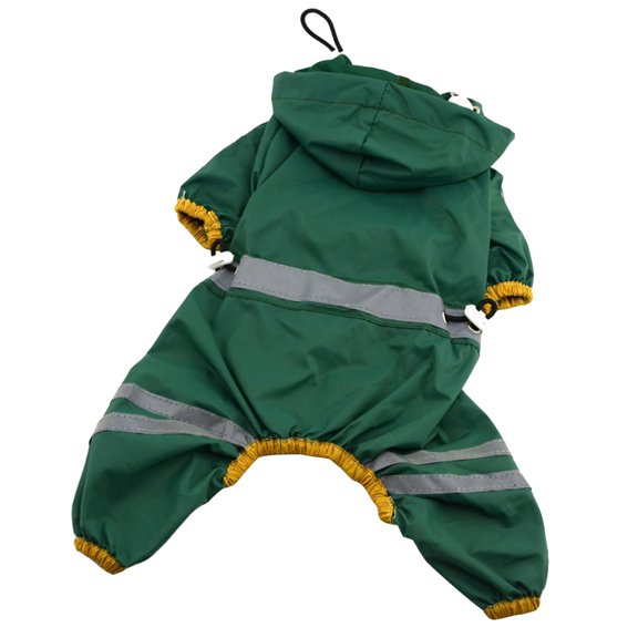 GETAJGHSD Green Pet Rain Slicker Waterproof PVC Raincoat with Elastic Trim for Comfortable Walks