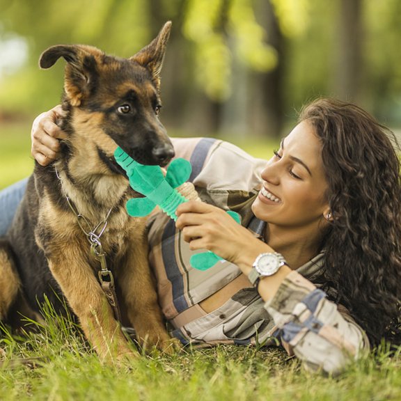 GETAJGHSD Green TPR Dog Squeaky Chew Toy for Small Medium Pets Plush Animal Molar Teething Tool with Squeaker 3.5"