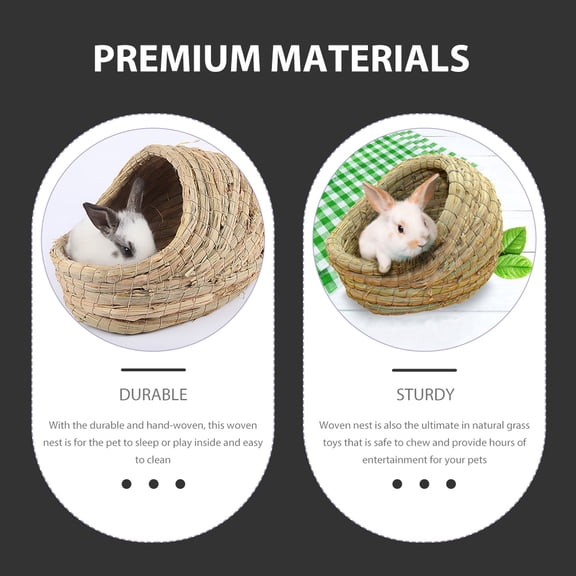 GETAJGHSD Green Woven Straw Nest for Hamsters, , Guinea Pigs - Comfortable, Breathable Small Pet Hideout