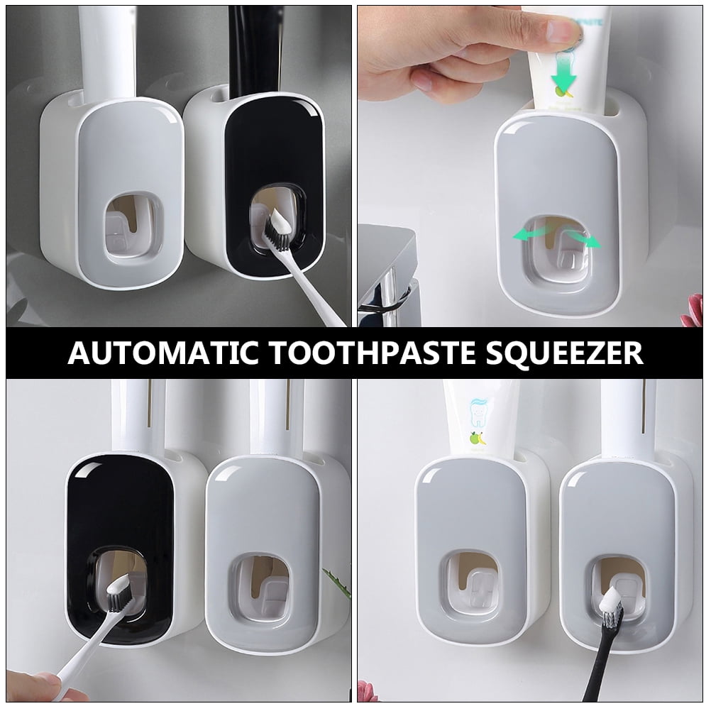 GETAJGHSD Grey Wall Mounted Toothpaste Holder Automatic Squeezer No ...