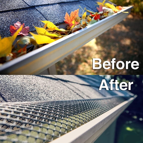 GETAJGHSD Black ABS Gutter Guard, Mesh Screen Roll, Prevents Leaves and Debris Clogging