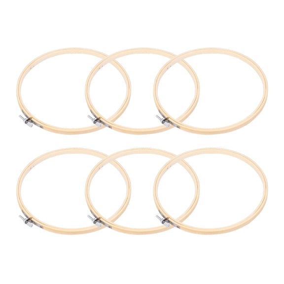GETAJGHSD Hand Embroidery Frame 6Pcs for DIY Projects and Sewing in Khaki 5.1in Circle