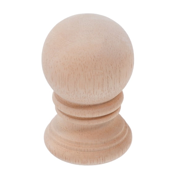 GETAJGHSD Wooden Carved Finial Topper Beige Solid Wood Post Cap for Bed Curtain Rod Stairs Decoration