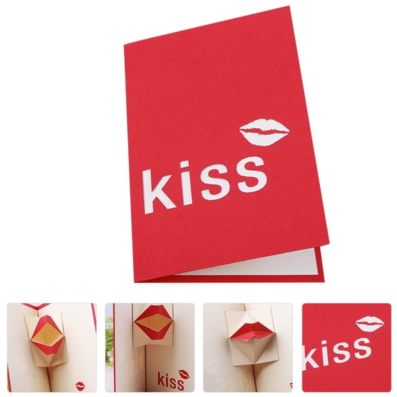 GETAJGHSD 1Pcs Valentine's Day Postcard Heart Shaped Card Red Specialty Paper for Women
