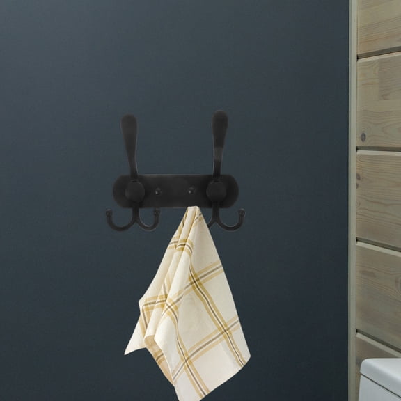 GETAJGHSD Modern Black Wall Mounted Storage Hooks with Double Hook Design for Household Use