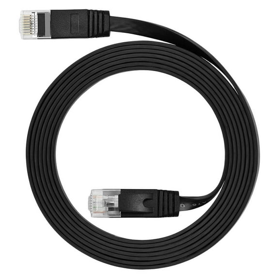 GETAJGHSD High Performance Ethernet Cable Black Flat Design for TV Gaming and Internet