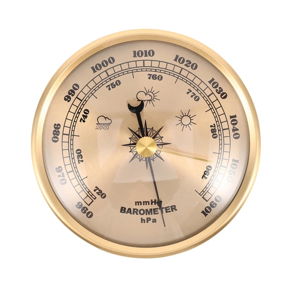 GETAJGHSD Household Barometer with Weather Symbols and Metal Frame for Indoor Outdoor Air Pressure Tracking